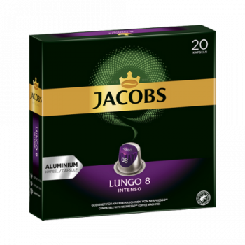 Jacobs Lungo Intenso 8, Nespresso kompatibel, 20 Aluminium Kaffeekapseln